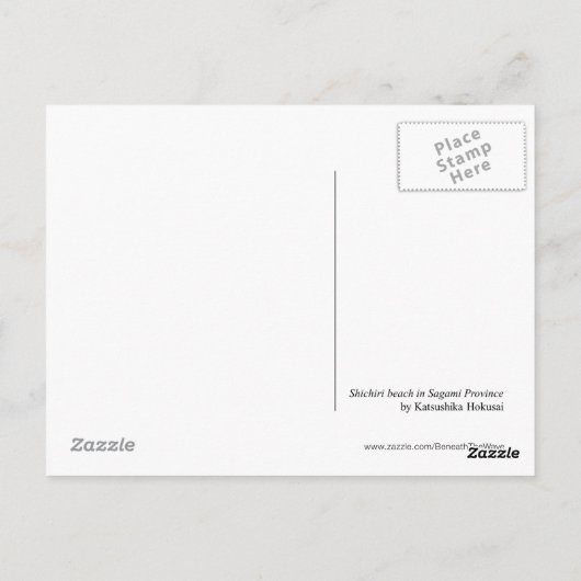富嶽三十六景（さがみの七里浜） 葛飾北斎画 ポストカード (裏面)