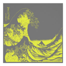 富嶽三十六景 ポスター 黄色&グレー