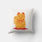 富日本ののシンボル招き猫金ゴールド猫 クッション (裏面)