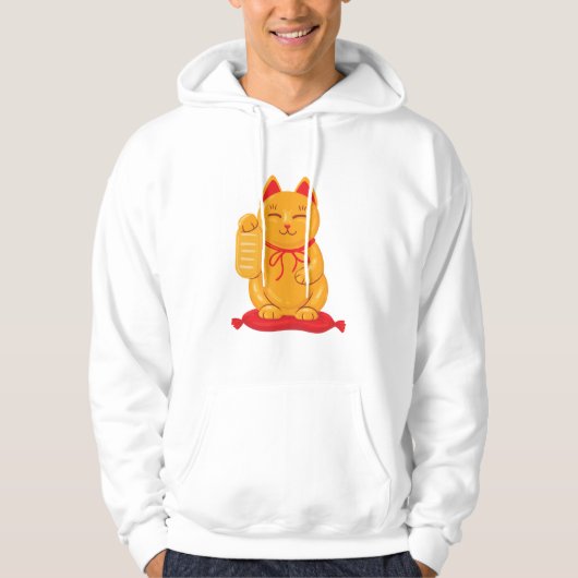 富日本ののシンボル招き猫金ゴールド猫 パーカ (正面)