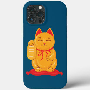富日本ののシンボル招き猫金ゴールド猫 iPhone 13 PRO MAXケース