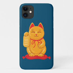 富日本ののシンボル招き猫金ゴールド猫 iPhone 11 ケース