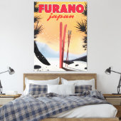 富良野日本の旅行ポスター。 キャンバスプリント (インサイチュ (寝室))