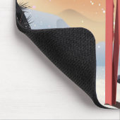 富良野日本の旅行ポスター。 マウスパッド (コーナー)