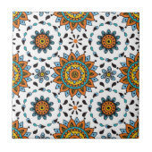 富裕なインド君主の星の花模様 タイル (正面)