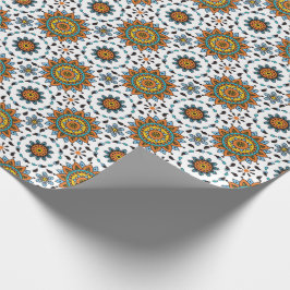 富裕なインド君主の星の花模様 ラッピングペーパー