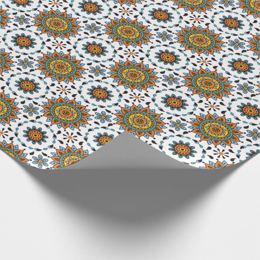 富裕なインド君主の星の花模様 ラッピングペーパー (角)