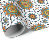 富裕なインド君主の星の花模様 ラッピングペーパー (ロールコーナー)