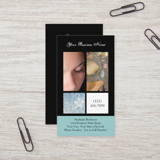 富裕なスパの名刺のサロンの皮のエステティシャン 名刺 (正面/裏面インサイチュ)