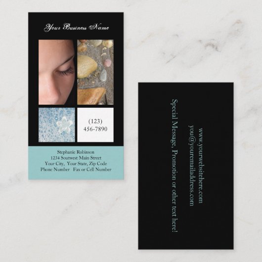 富裕なスパの名刺のサロンの皮のエステティシャン 名刺 (正面/裏面)