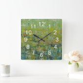 富裕な分野II スクエア壁時計 (ホーム)