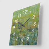 富裕な分野II スクエア壁時計 (傾斜)