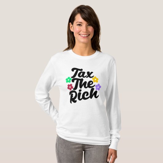 富裕層に課税しよう - 反資本主義 Tシャツ (正面フル)