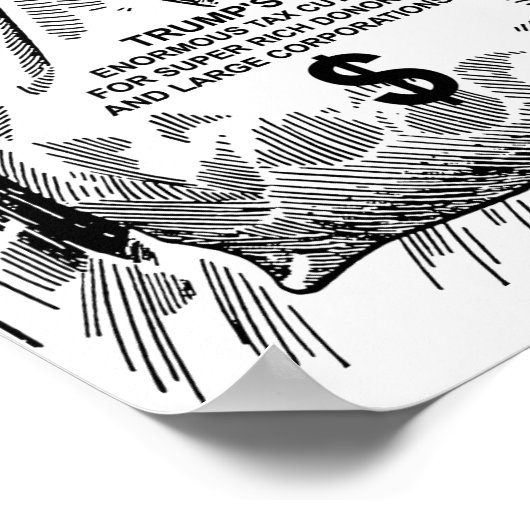 富裕層のポスタすごいーに対する減税 ポスター (角)