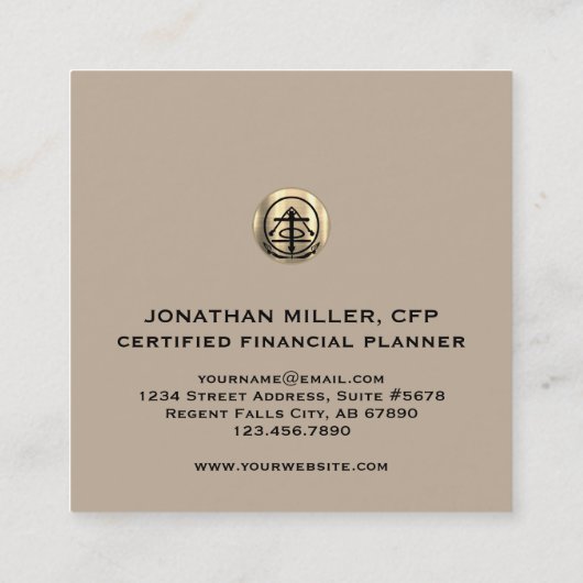 富裕管理ビジネスカードスクエア スクエア名刺 (裏面)