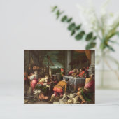 富豪とラザロ， 1590年～95年 ポストカード (スタンド正面)