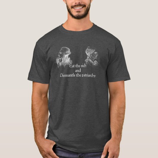 富食べ者と家父長制を解体する Tシャツ (正面)