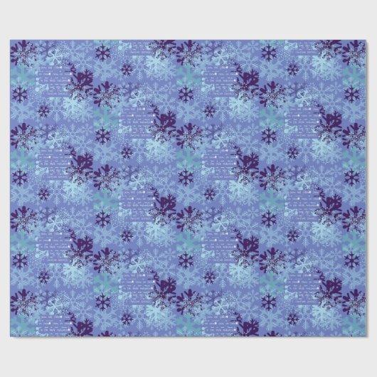 寒々とした真冬のクリスマスキャロル・インディゴ ラッピングペーパー (フラット)