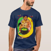 寒いけれどもおもしろいハロウィンユニセックスネイビーTシャツ Tシャツ (正面)