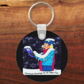 寒いクリスマスソングを歌う人 キーホルダー (正面)