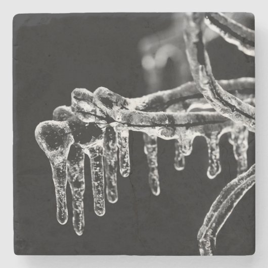 寒い冬に入る ストーンコースター (正面)