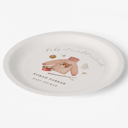 寒い冬のキャンプ服ベビーシャワー ペーパープレート (アングル)