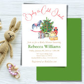 寒い冬のクリスマスツリーギフト赤ちゃんシャワー 招待状