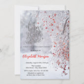 寒い冬のワンダーランド赤い赤い赤ちゃんシャワー 招待状 (正面)