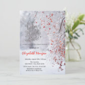 寒い冬のワンダーランド赤い赤い赤ちゃんシャワー 招待状 (スタンド正面)