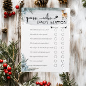 寒い冬の動物の外の動物の赤ちゃんシャワー推測 チラシ