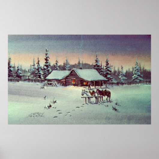 寒い冬の夜byシャロンSHARPE ポスター (正面)