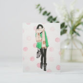 寒い冬の日：はがき ポストカード (スタンド正面)