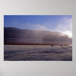 寒い冬の朝エストワイトウォーターイングランド ポスター