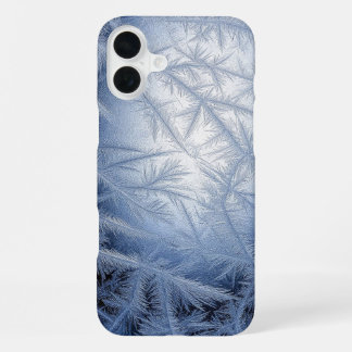 寒い冬の窓の霜の模様 iPhone 16 PLUSケース