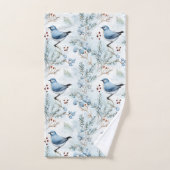 寒い冬の鳥 –  バスタオルセット (ハンドタオル)