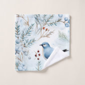 寒い冬の鳥 –  バスタオルセット (ウォッシュタオル)