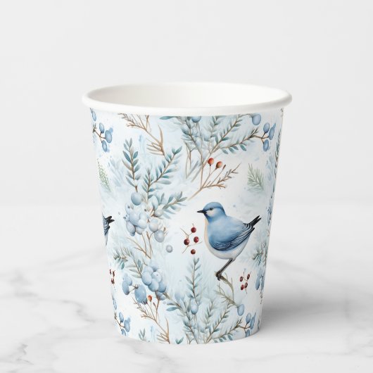 寒い冬の鳥 –  紙コップ (裏面)