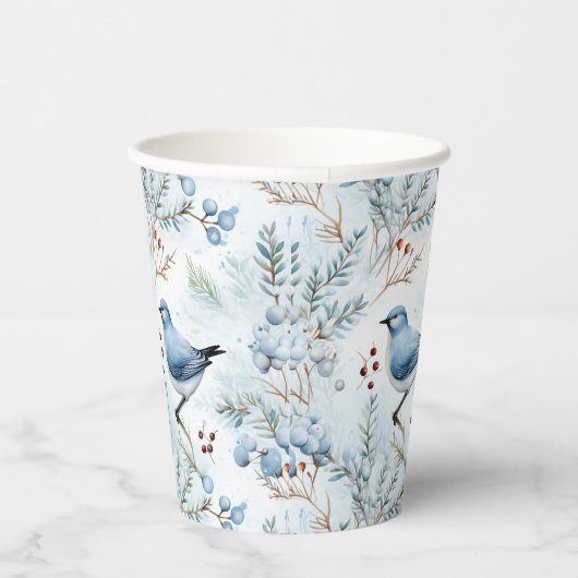 寒い冬の鳥 –  紙コップ (右)