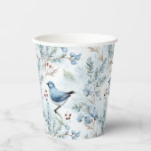 寒い冬の鳥 –  紙コップ (正面)