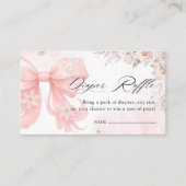 寒い外の冬のピンクの弓おむつラッフル エンクロージャーカード (正面)