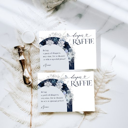 寒い外の冬のフローラ鹿の赤ちゃんシャワーおむつ エンクロージャーカード