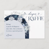 寒い外の冬のフローラ鹿の赤ちゃんシャワーおむつ エンクロージャーカード (正面)