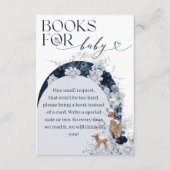 寒い外の冬のフローラ鹿の赤ちゃんシャワーブック エンクロージャーカード (正面)