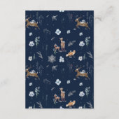 寒い外の冬のフローラ鹿の赤ちゃんシャワーブック エンクロージャーカード (裏面)