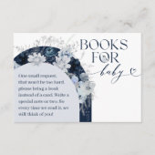 寒い外の冬のフローラ鹿の赤ちゃんシャワーブック エンクロージャーカード (正面)