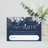 寒い外の冬のフローラ鹿の赤ちゃんシャワーブック エンクロージャーカード (スタンド正面)