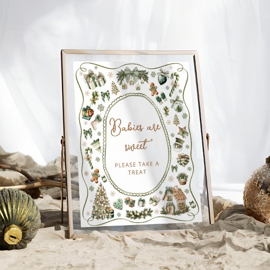 寒い外の冬のベビーは甘いごちそう ポスター