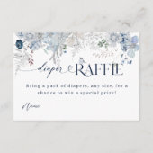 寒い外の冬の花と鹿のベイビーシャワーブック エンクロージャーカード (正面)