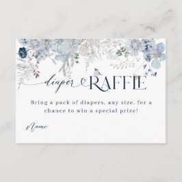 寒い外の冬の花と鹿のベイビーシャワーブック エンクロージャーカード