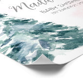 寒い外ピンクの冬の赤ちゃんシャワーへようこそ ポスター (角)